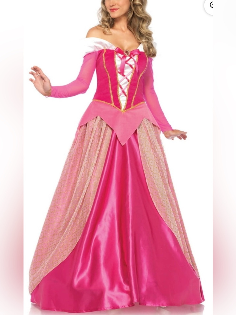 Leg Avenue Women Pink Sleeping Beauty Princess Aurora Full Length Dress medium